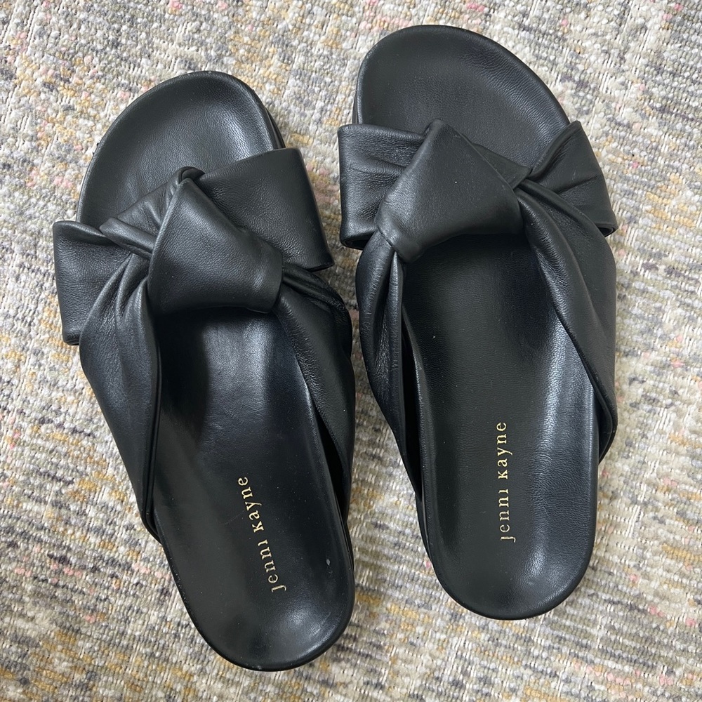 Jenni Kayne Leather Knot Sandals Black 39